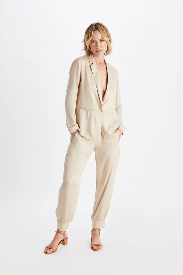 Allie Ankle Pants in Champagne - Veneka-Sustainable-Ethical-Bottoms-Neu Nomads Drop Ship