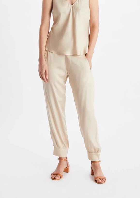 Allie Ankle Pants in Champagne - Veneka-Sustainable-Ethical-Bottoms-Neu Nomads Drop Ship