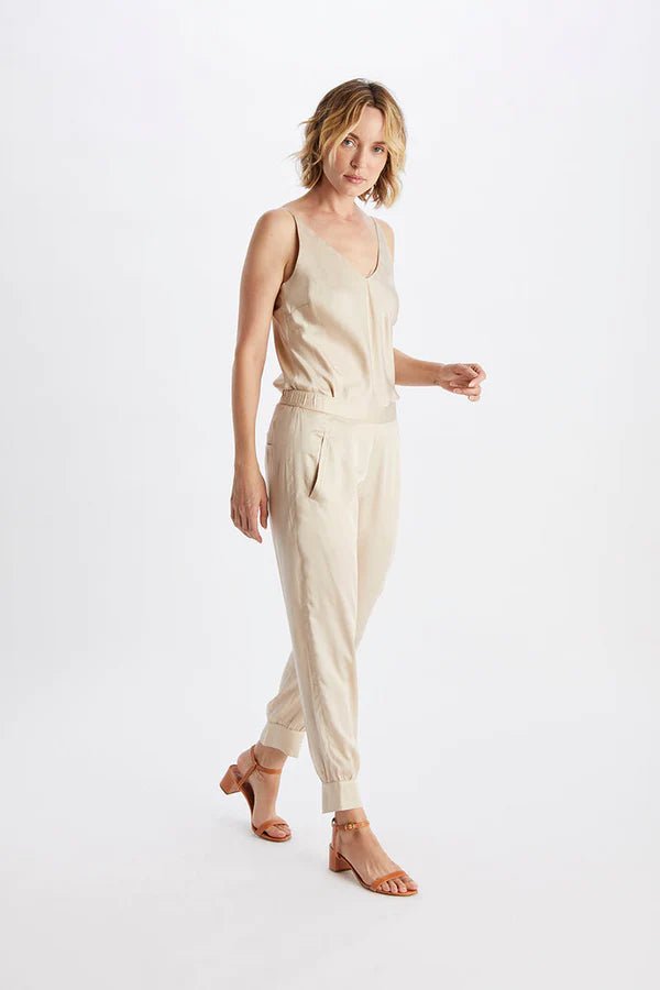 Allie Ankle Pants in Champagne - Veneka-Sustainable-Ethical-Bottoms-Neu Nomads Drop Ship