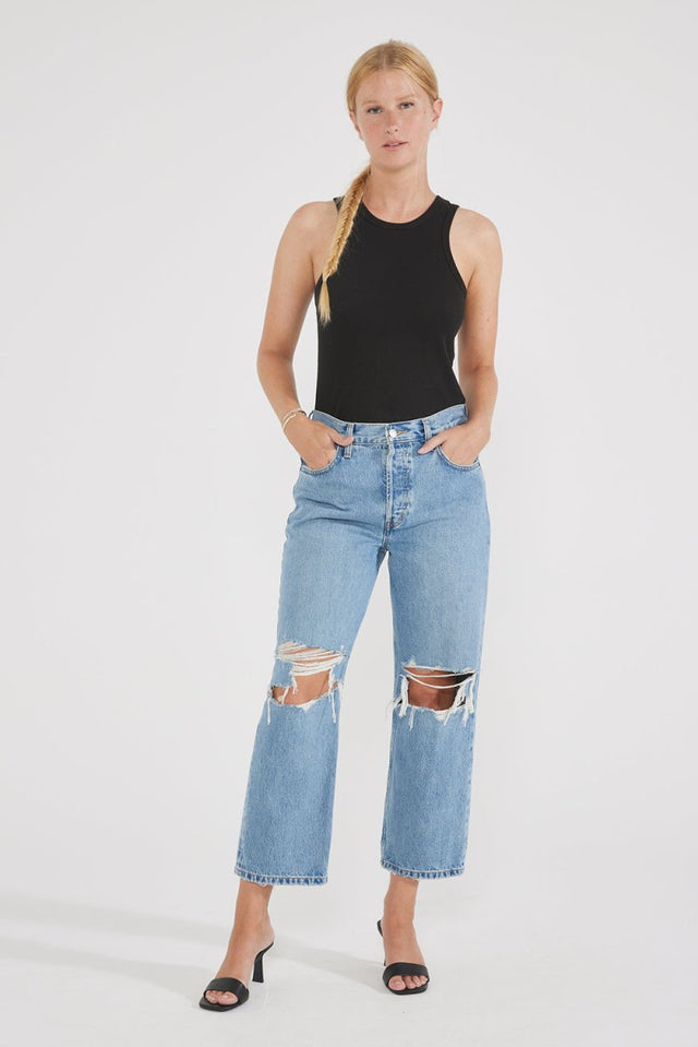 Altin Loose Fit Crop - Sea Wall - Veneka-Sustainable-Ethical-Denim-Etica Denim Drop Ship