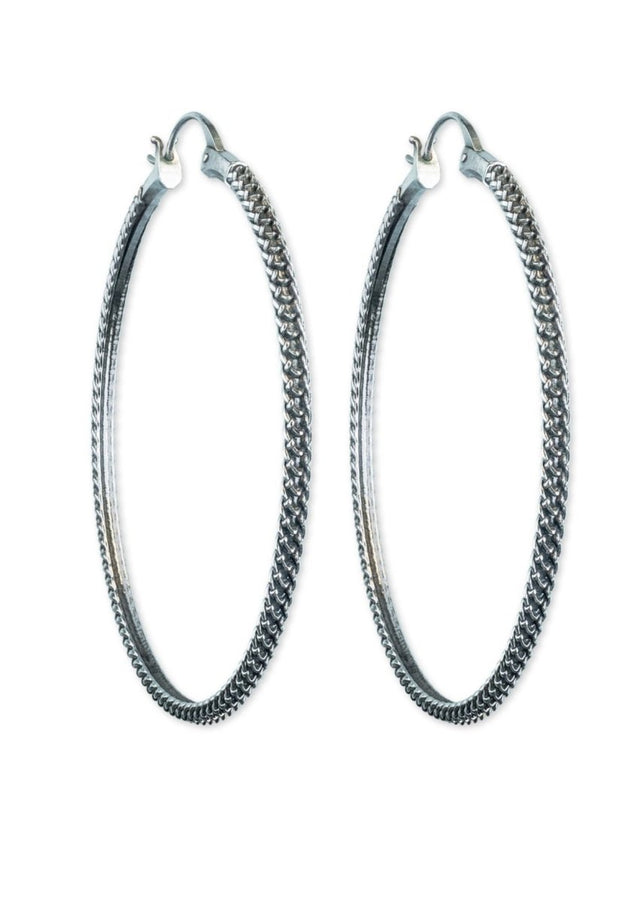 Anacita Braided Hoops in SIlver