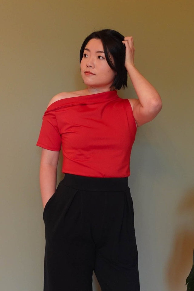 Ava Convertible Top - Fire Red - Veneka-Sustainable-Ethical-Top-Sonderlier