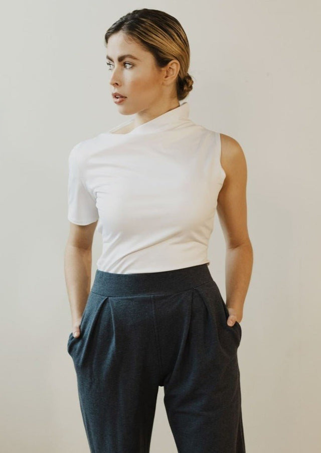 Ava Convertible Top in White - Veneka-Sustainable-Ethical-Tops-Sonderlier Drop Ship