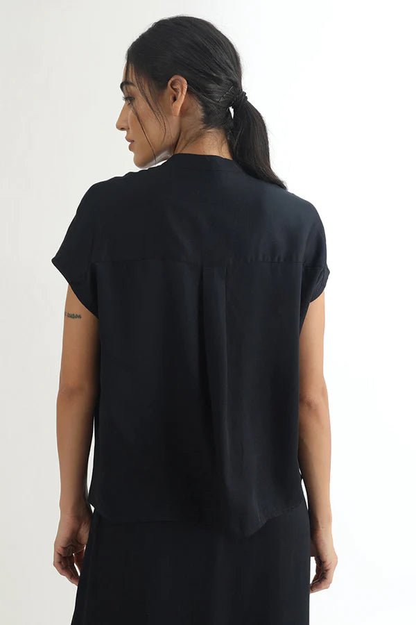 Betsy Blouse in Black - Veneka-Sustainable-Ethical-Tops-Neu Nomads Drop Ship
