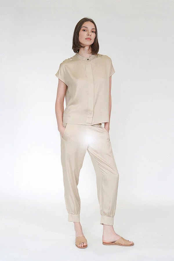 Betsy Blouse in Champagne - Veneka-Sustainable-Ethical-Tops-Neu Nomads Drop Ship