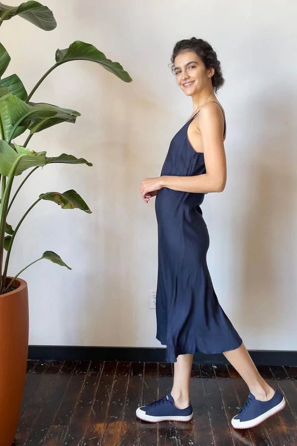 Bias Cut Slip Dress in Midnight – Veneka