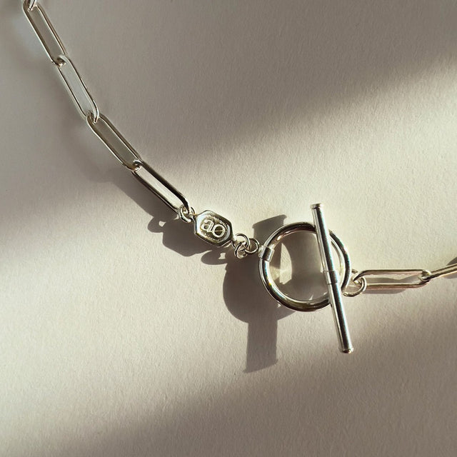 Blake Paper Clip Necklace in Sterling Silver - Veneka-Sustainable-Ethical-Jewelry-Astor & Orion Drop Ship