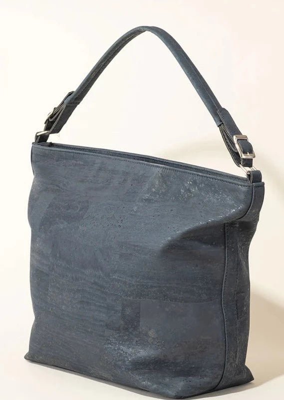 Boho Shoulder Bag in Navy - Veneka-Sustainable-Ethical-Bag-Tiradia Cork Drop Ship