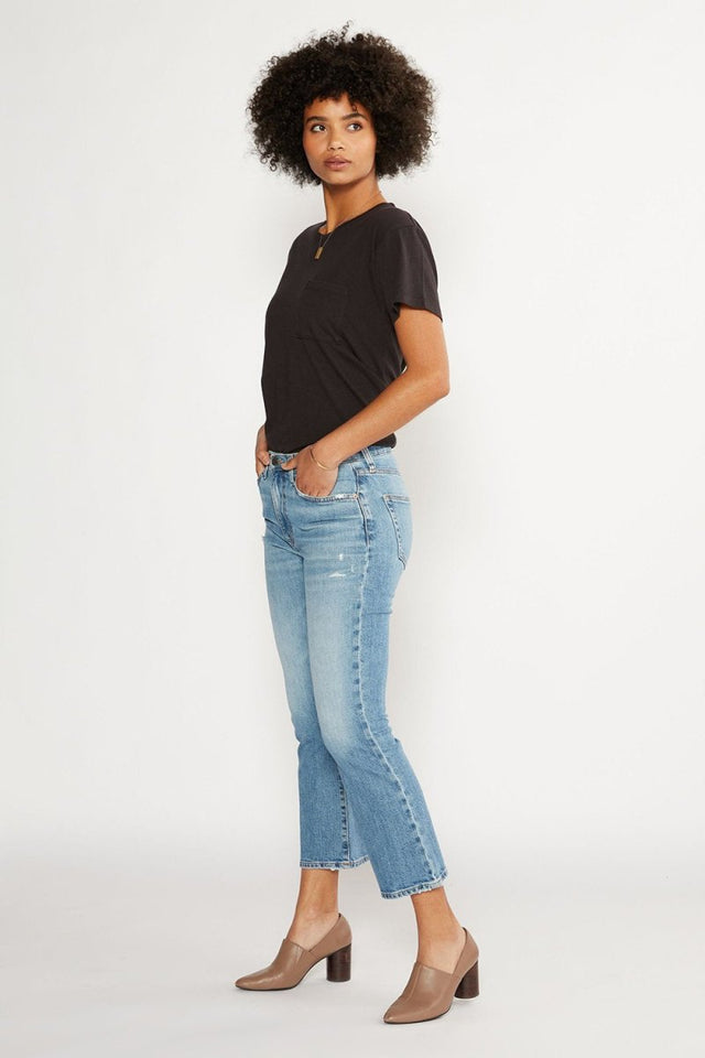 Brigitte Mid Rise Crop in Creek - Veneka-Sustainable-Ethical-Bottoms-Etica Denim Drop Ship