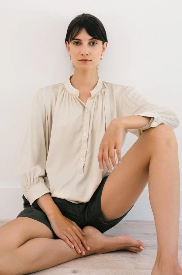 Celia Blouse in Champagne - Veneka-Sustainable-Ethical-Tops-Neu Nomads Drop Ship