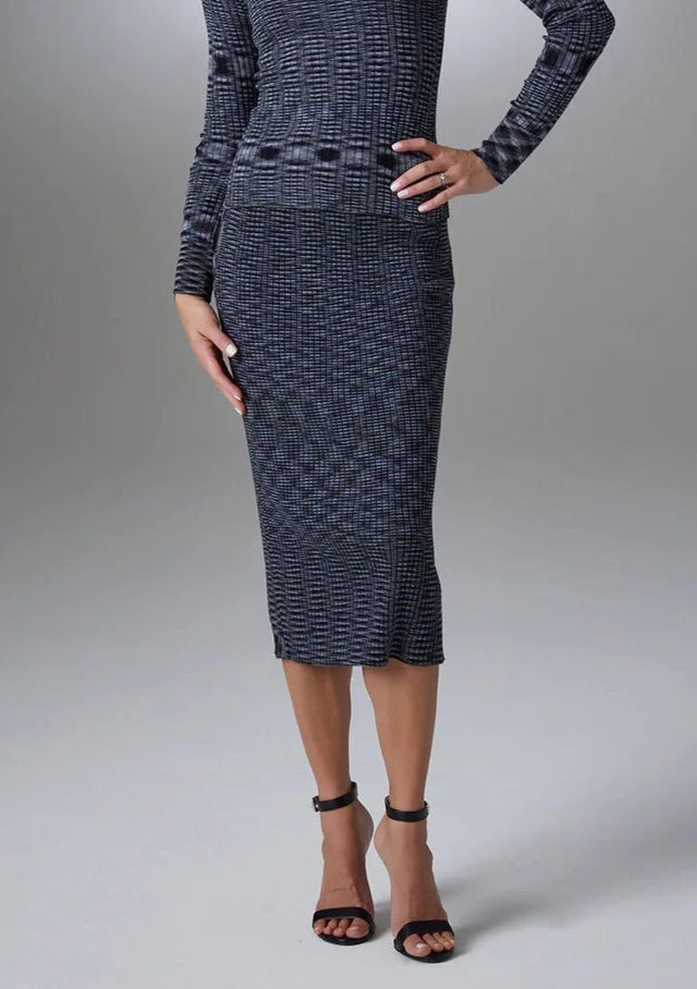 Cristen Midi Sweater Skirt in Moonstone - Veneka-Sustainable-Ethical-Bottoms-YesAnd Drop Ship