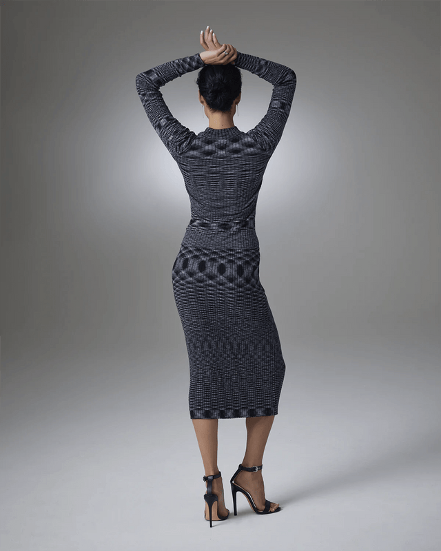 Cristen Midi Sweater Skirt in Moonstone - Veneka-Sustainable-Ethical-Bottoms-YesAnd Drop Ship