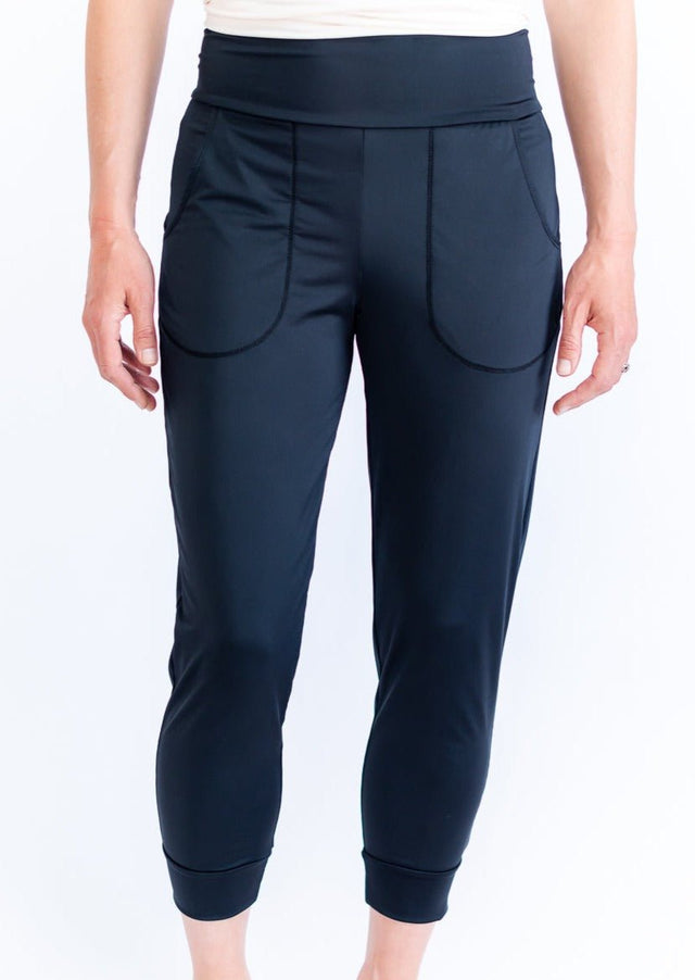 Cropped Jogger in Black - Veneka-Sustainable-Ethical-Bottoms-Eclipse Drop Ship