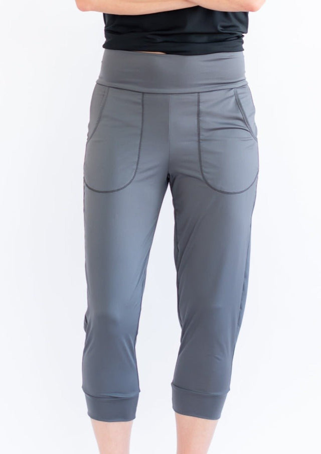 Cropped Jogger in Graphite - Veneka-Sustainable-Ethical-Bottoms-Eclipse Drop Ship