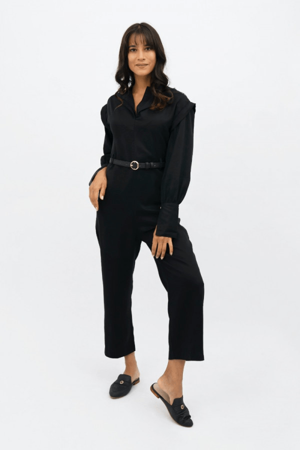 Dakar DSS Straight Leg Jumpsuit in Licorice - Veneka-Sustainable-Ethical-Dresses-1 People Drop Ship