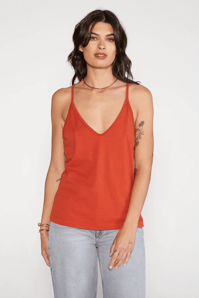 Dasha Cross Back Tank in Bossa Nova - Veneka-Sustainable-Ethical-Tops-Etica Denim Drop Ship