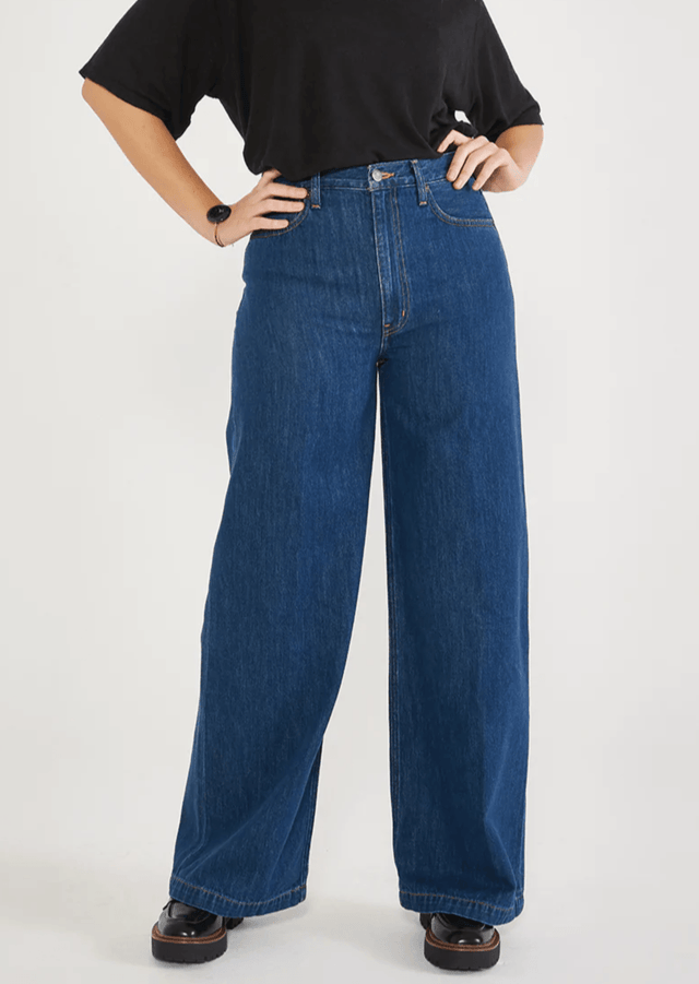 Devon Wide Leg in Shallows - Veneka-Sustainable-Ethical-Bottoms-Etica Denim Drop Ship