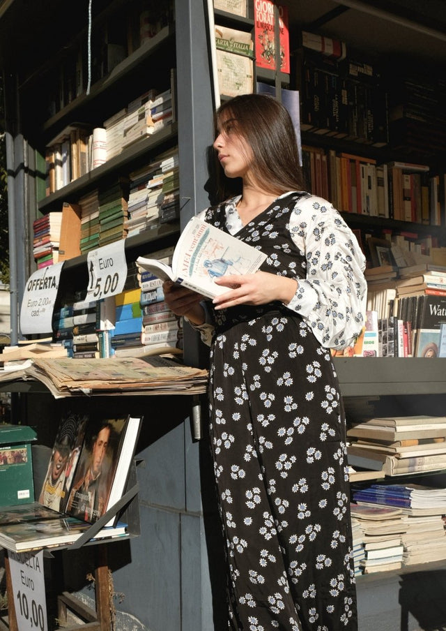 Ditsy Jumpsuit in Monochrome - Veneka-Sustainable-Ethical-Dresses-Em & Shi Drop Ship