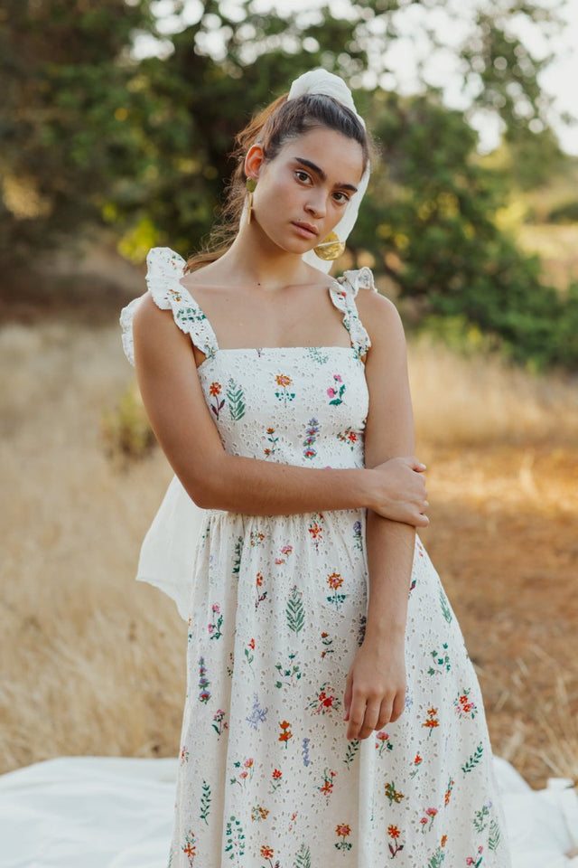 Dress in Summer Herbs Picnic - Veneka-Sustainable-Ethical-Dresses-Em & Shi Drop Ship