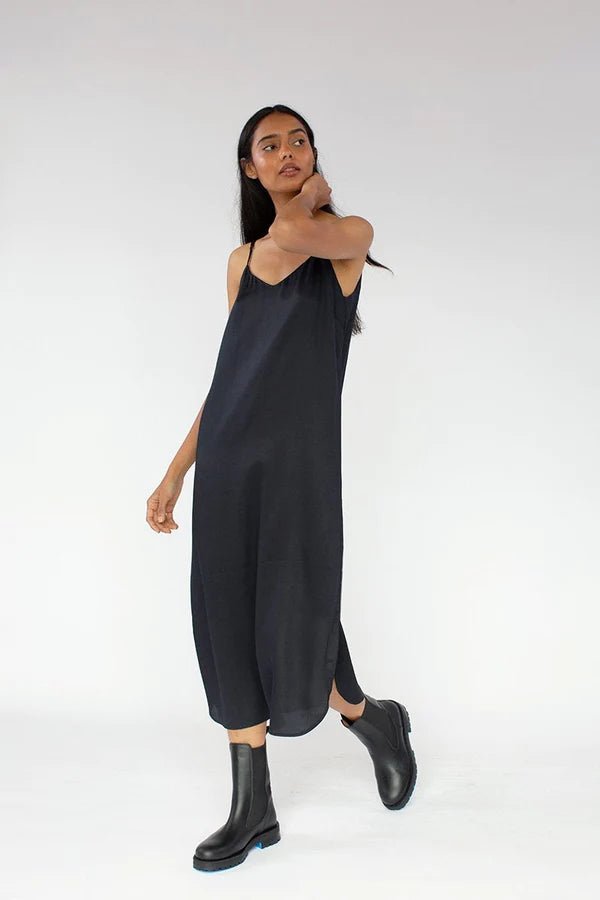 Easy Slip Dress in Black - Veneka-Sustainable-Ethical-Dresses-Neu Nomads Drop Ship