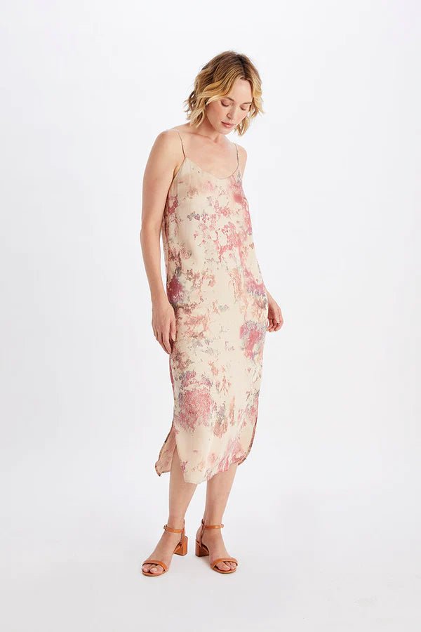 Easy Slip Dress in Marble Print Malibu - Veneka-Sustainable-Ethical-Dresses-Neu Nomads Drop Ship