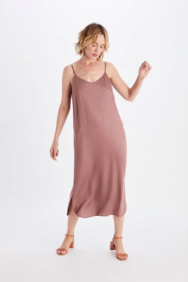 Easy Slip Dress in Terra - Veneka-Sustainable-Ethical-Dresses-Neu Nomads Drop Ship