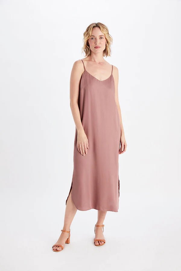 Easy Slip Dress in Terra - Veneka-Sustainable-Ethical-Dresses-Neu Nomads Drop Ship