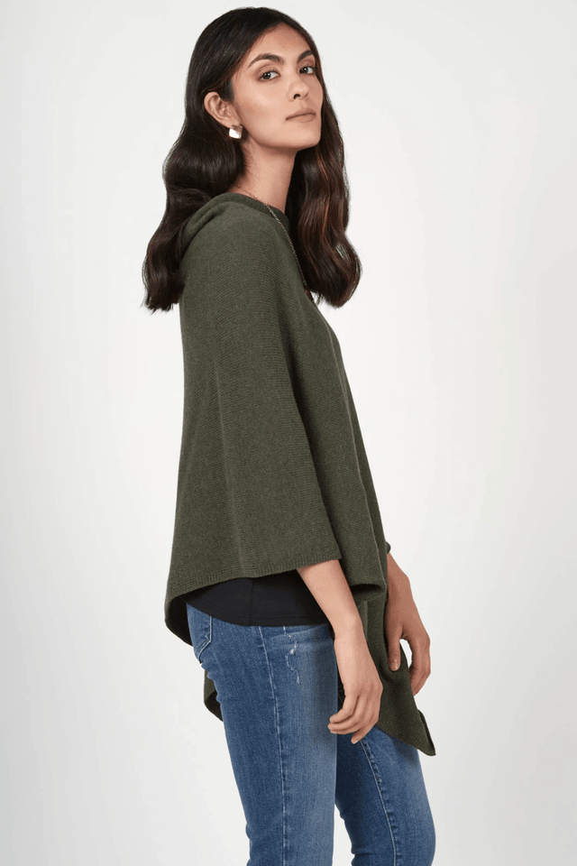 Essential Poncho in Cayenne - Veneka-Sustainable-Ethical-Jackets-Indigenous Drop Ship