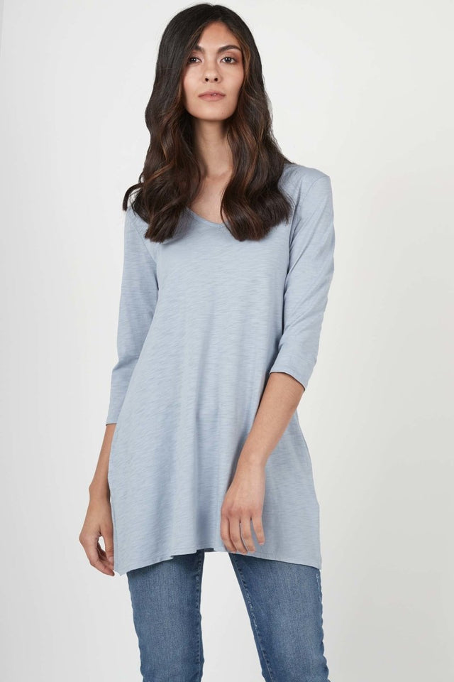 Essential Slub Tunic in Olive - Veneka-Sustainable-Ethical-Tops-Indigenous Drop Ship