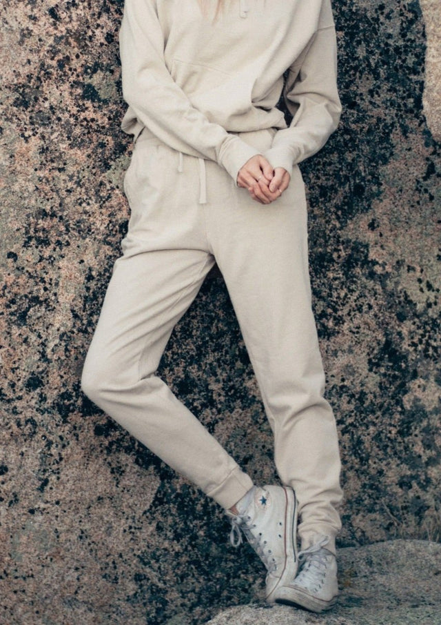 Esther Lounge Pant in Natural - Veneka-Sustainable-Ethical-Bottoms-Graceful District Drop Ship