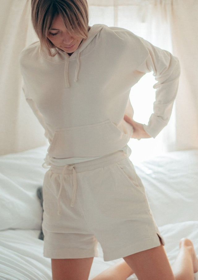 Esther Lounge Short in Natural - Veneka-Sustainable-Ethical-Bottoms-Graceful District Drop Ship