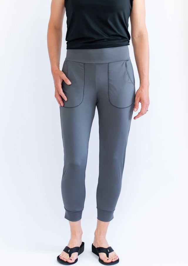Full-Length Jogger in Graphite - Veneka-Sustainable-Ethical-Bottoms-Eclipse Drop Ship