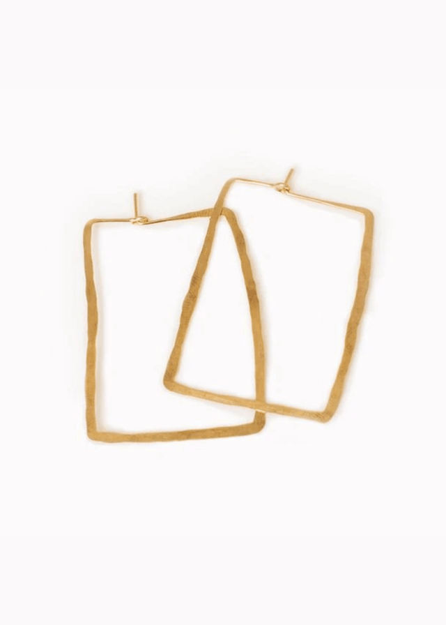Hammered Earrings in Gold - Veneka-Sustainable-Ethical-Jewelry-Elisha C 30 Drop Ship