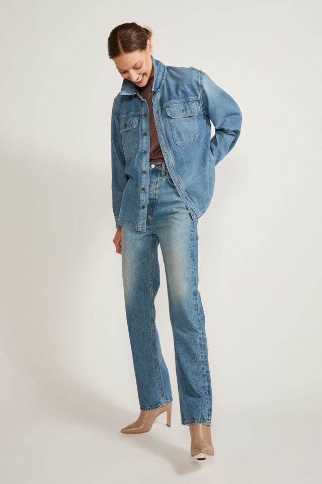 Harriette Shirt Jacket - River Rock - Veneka-Sustainable-Ethical-Jackets-Etica Denim Drop Ship