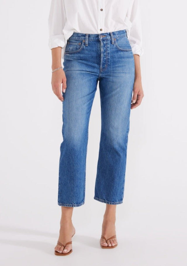 Josie Mid Rise Crop in Frozen Wave - Veneka-Sustainable-Ethical-Denim-Etica Denim Drop Ship