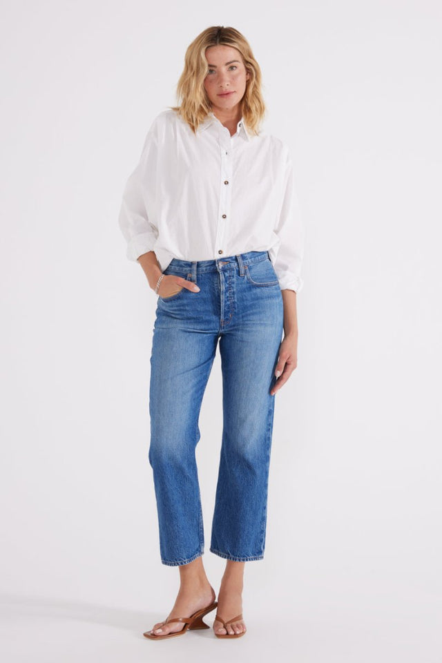 Josie Mid Rise Crop in Frozen Wave - Veneka-Sustainable-Ethical-Denim-Etica Denim Drop Ship