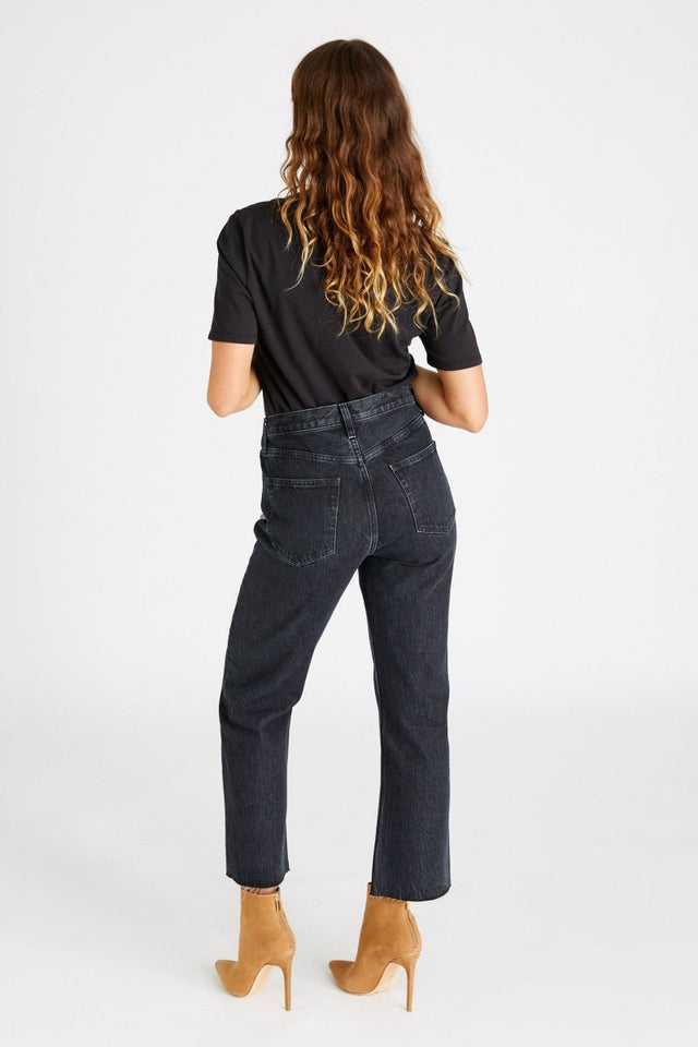 Josie Pop Crop in Obsidian - Veneka-Sustainable-Ethical-Bottoms-Etica Denim Drop Ship