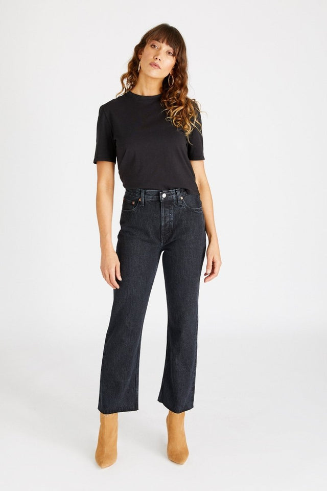 Josie Pop Crop in Obsidian - Veneka-Sustainable-Ethical-Bottoms-Etica Denim Drop Ship