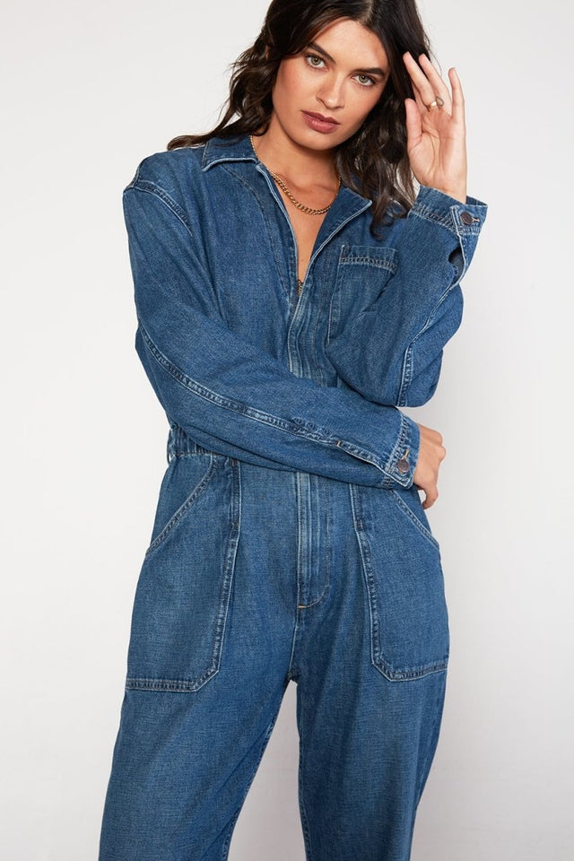 Kingsley Jumpsuit in Sierra - Veneka-Sustainable-Ethical-Dresses-Etica Denim Drop Ship