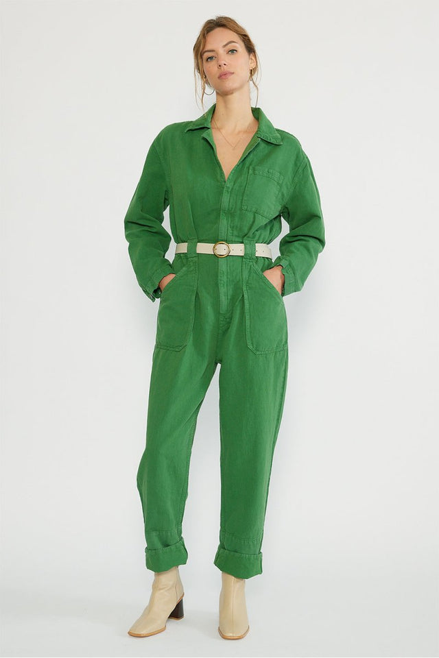 Kingsley Utility Jumpsuit in Juniper - Veneka-Sustainable-Ethical-Dresses-Etica Denim Drop Ship