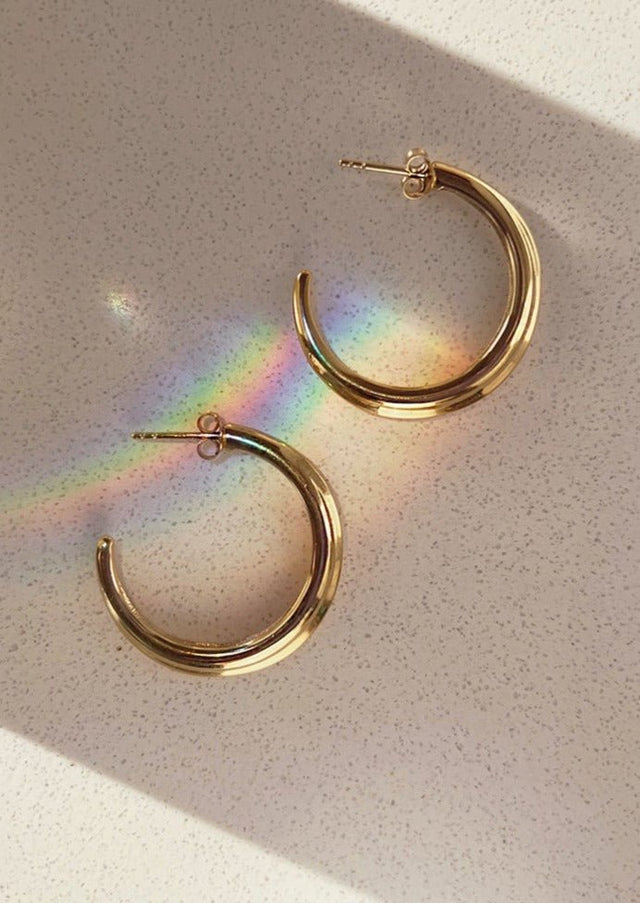 Large Hoop Earrings in Gold - Veneka-Sustainable-Ethical-Jewelry-Astor & Orion Drop Ship