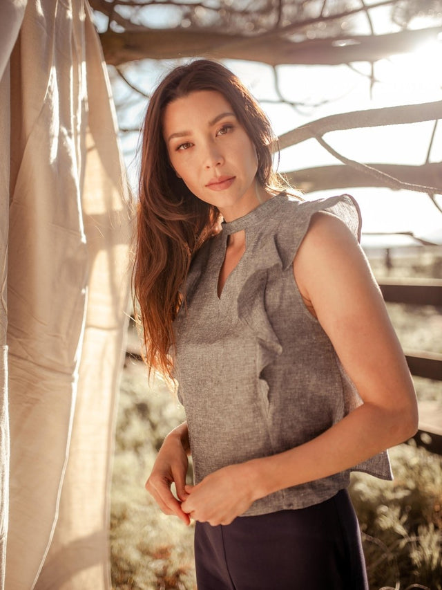 Leang Hemp Top - Veneka-Sustainable-Ethical-Tops-Valani Drop Ship