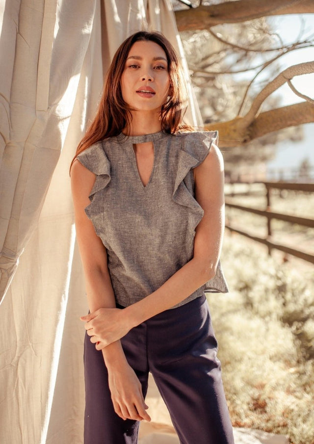 Leang Hemp Top - Veneka-Sustainable-Ethical-Tops-Valani Drop Ship