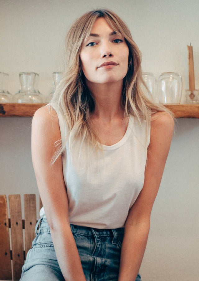 Lily Tank Top in White - Veneka-Sustainable-Ethical-Tops-Graceful District Drop Ship