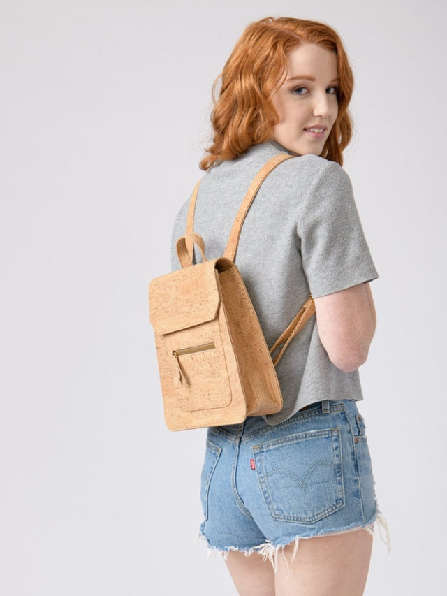 Lisbon Backpack in Natural Cork - Veneka-Sustainable-Ethical-Bag-Tiradia Cork Drop Ship
