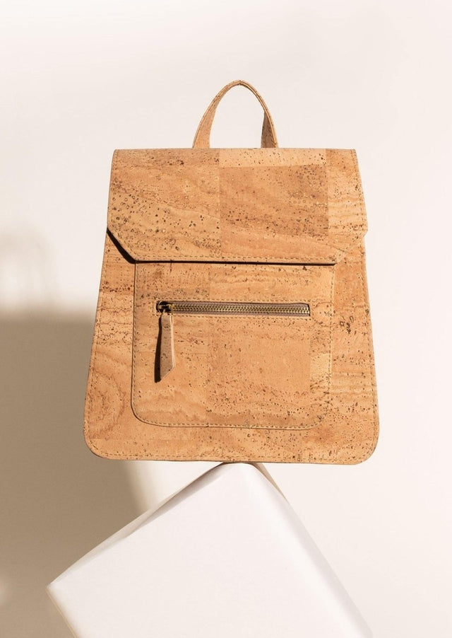 Lisbon Backpack in Natural Cork - Veneka-Sustainable-Ethical-Bag-Tiradia Cork Drop Ship