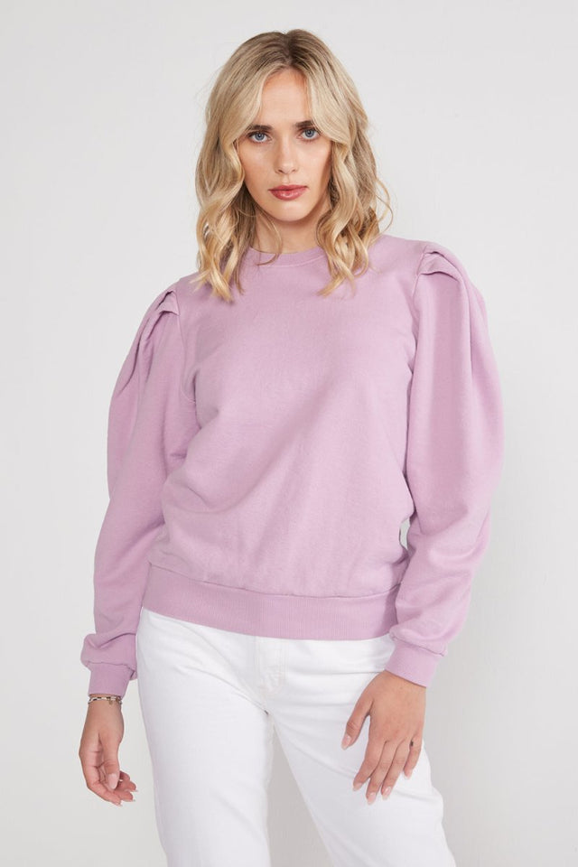 Lysse Pleat Sleeve Top - Lavender Mist - Veneka-Sustainable-Ethical-Tops-Etica Denim Drop Ship