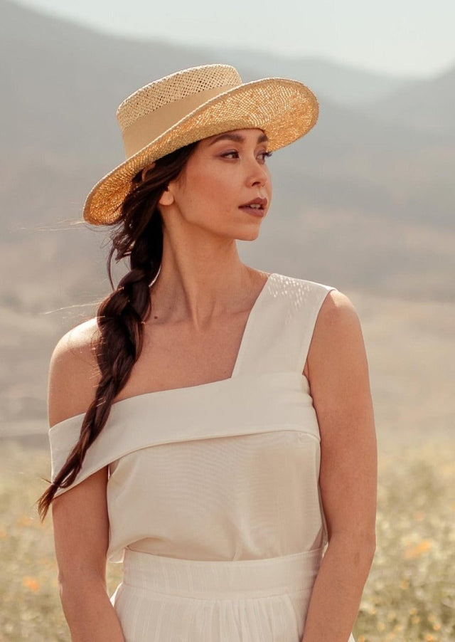 Malina Asymmetrical Off Shoulder Tencel Top in White - Veneka-Sustainable-Ethical-Tops-Valani Drop Ship