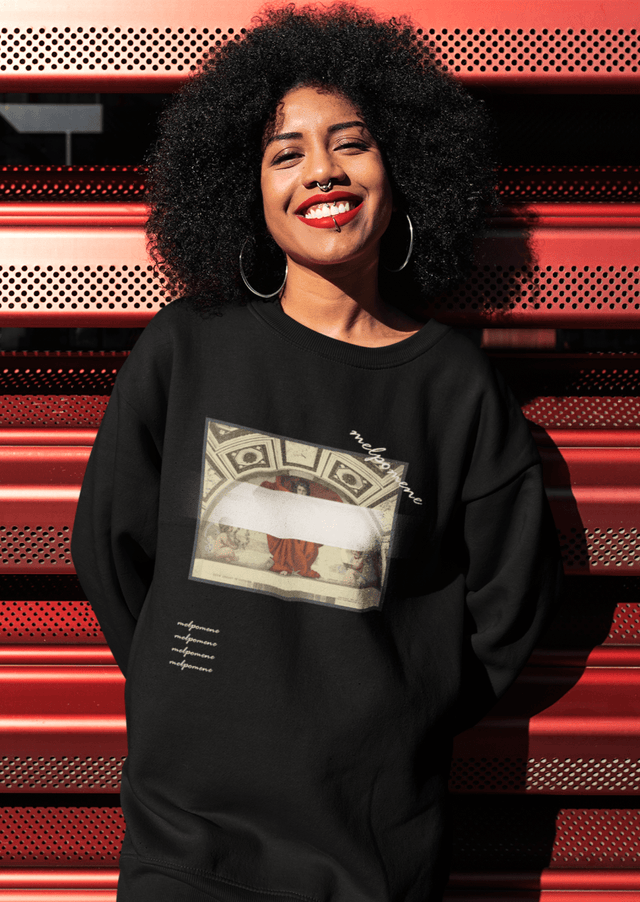 Melpomene Unisex Sweatshirt in Black - Veneka-Sustainable-Ethical-Tops-J&R Artisan Fashion Drop Ship