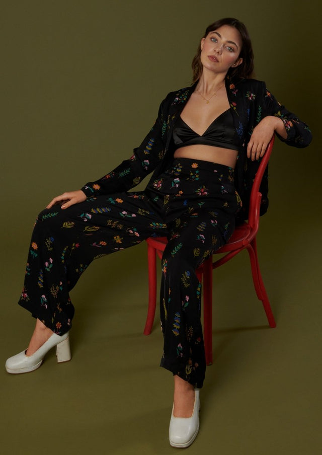 Midnight Botanica Pants - Veneka-Sustainable-Ethical-Bottoms-Em & Shi Drop Ship